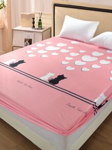 Ga trải giường in hình mèo cho gia đình - Hồng - Xem 3