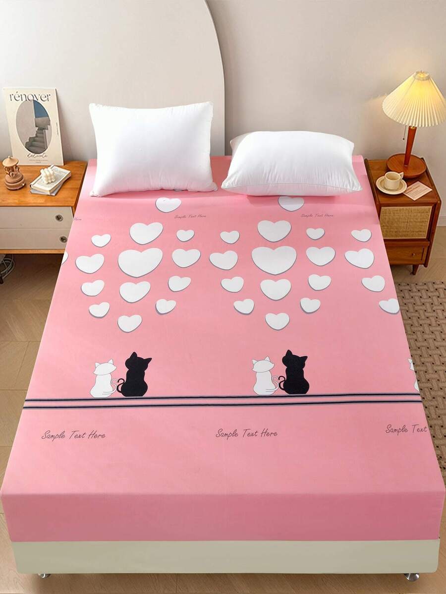 Ga trải giường in hình mèo cho gia đình - Hồng - Xem 1