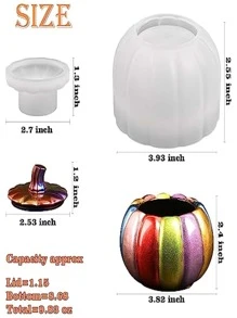 1 Miếng Silicone Nhựa Khuôn Đối với DIY Hình quả bí ngô Hộp trữ - trắng - Xem 2