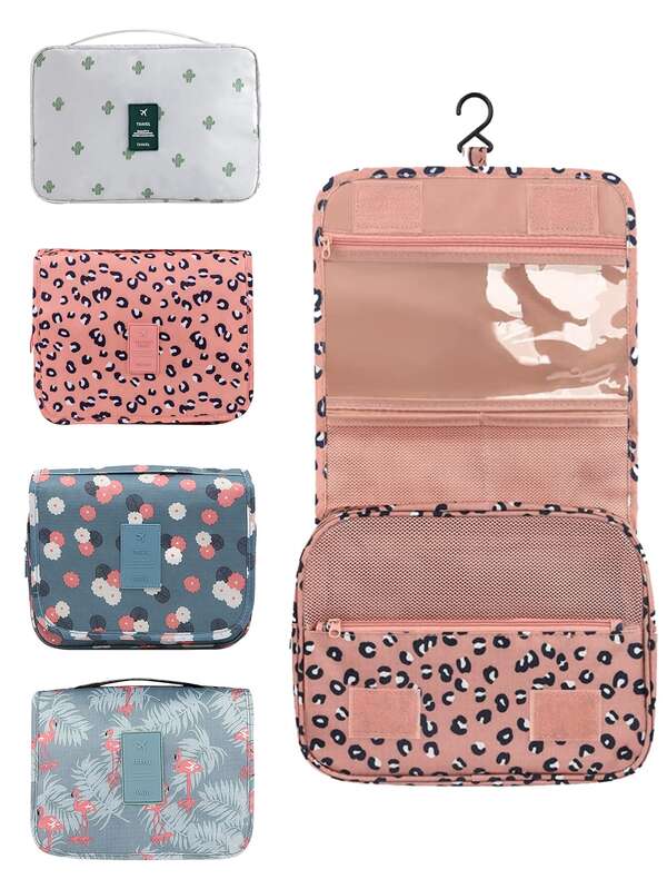 Hook Cosmetic Bag Women Travel Pouch High Capacity Portable Toiletries Beauty Organizer Ladies Bathroom Necessity Makeup Storage Bag Unisex Wash Bags Beach Bag Beach Essentials Beach Towel Organizer Beach Accessories Beach Stuff Holiday Bag Holiday Essentials For Summer For Vacation