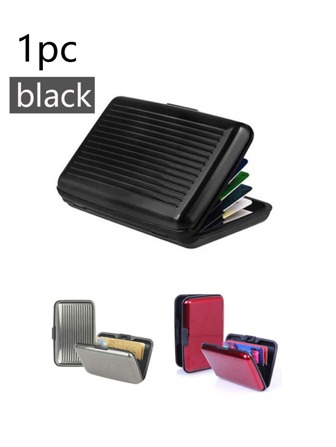 男士鋁製銀行卡夾阻擋硬殼皮夾堅固信用卡防 Rfid 掃描保護