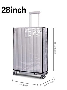 透明聚氯乙烯防水旅行行李保護套手提箱灰塵包適用於28英寸遊客行李袋保護套 - 無色 - 查看 2