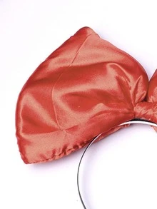 Hàng Mới Màu thuần Số lớn Bowknot Băng đô cài tóc , Cô dâu Quá quắt Nơ Dây buộc tóc , Lễ hội Kẹp tóc Hiệu suất Mũ đội đầu , Đỏ - Đỏ - Xem 2