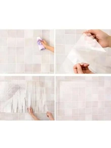 1入組耐熱透明防油貼紙,在廚房,透明防油床單適用於油過濾,保護牆壁和瓷磚油煙霧污漬 - 無色 - 查看 3