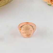 鳥花裝飾用品戒指 - 玫瑰金 - 查看 1