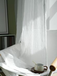 1pc Light And Luxurious Natural Wind And Transparent Window Curtain That You Cannot See Through - White - View 2