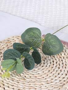 6pcs Artificial Single Branch Eucalyptus Dollar Leaves, Faux Plant Bouquet For Decoration, Wedding, Home, Etc. - Green - View 4