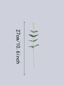 6pcs Artificial Single Branch Eucalyptus Dollar Leaves, Faux Plant Bouquet For Decoration, Wedding, Home, Etc. - Green - View 6