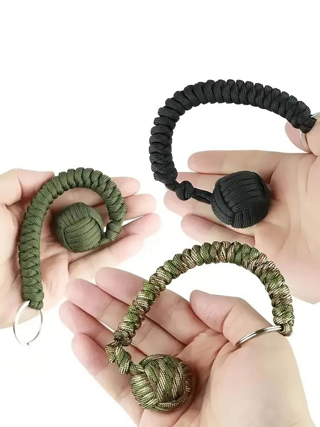 1個 アウトドア モンキーフィスト ノット 自己防衛ボール、ランダム
