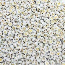 100 Chiếc Bảng Chữ Cái Acrylic Dễ Thương & Hạt Acrylic Hình Số Cho Vòng Tay Handmade, Vòng Cổ, Bông Tai, Móc Khóa, Trang Trí Tiệc, Quà Tặng, Làm Đồ Trang Sức DIY - Vàng - Xem 1