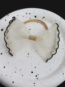 10入組彩色多層邊蝴蝶結頭繩 - 彩色 - 查看 2