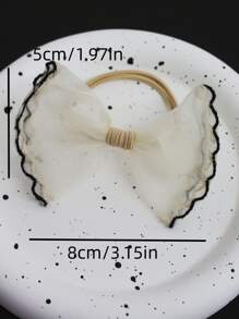 10入組彩色多層邊蝴蝶結頭繩 - 彩色 - 查看 9