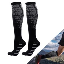 1Pair Compression Socks For Women&Men 20-30mmhg Knee High Socks, Circulation-Best Support For Medical, Running,Nursing,Athletic,Travel,Sports,Nurses,Hiking, Recovery - Dark Grey - View 1