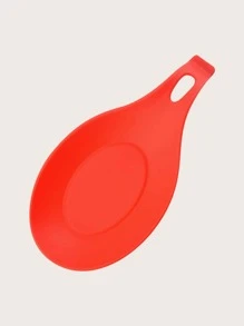 1pc Heat-resistant Spatula Rest, Spoon Holder, Kitchen Tool Mat, Flavor Dish Pad, Easy Clean - Pink - View 5