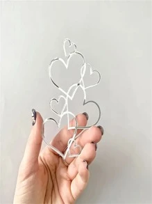 1 Miếng Rỗng Acrylic Chất liệu Phong cách tối giản Đồ trang trí Bánh Thích hợp Cho Ngày Lễ Tình Nhân Sa mạc Đồ trang trí - Bạc - Xem 1