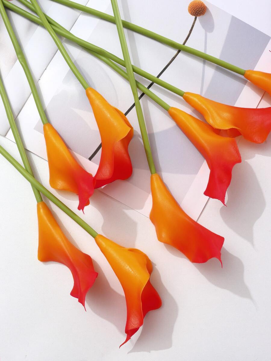 1 hoa nhân tạo - Màu Cam cháy - Xem 1