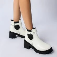 Women's Lug Sole Chelsea Boots - 白色 - 查看 1