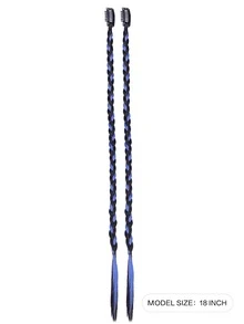 4 Piezas Trenzas De Caja Frontal Trenzas Laterales Trenzas Con Clip De Extensión De Cabello De Trenza Sintética Para Chicas Dulces Y Frescas. Conviene Para Principiantes. Realce La Imagen En Colores Blanco Té Destacado, Gris Blancuzco Destacado, Y Tonalidades De Azul Niebla Destacado - Multicolor - Ver 8