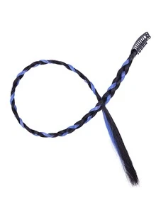 4 Piezas Trenzas De Caja Frontal Trenzas Laterales Trenzas Con Clip De Extensión De Cabello De Trenza Sintética Para Chicas Dulces Y Frescas. Conviene Para Principiantes. Realce La Imagen En Colores Blanco Té Destacado, Gris Blancuzco Destacado, Y Tonalidades De Azul Niebla Destacado - Multicolor - Ver 3