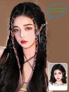 4 Piezas Trenzas De Caja Frontal Trenzas Laterales Trenzas Con Clip De Extensión De Cabello De Trenza Sintética Para Chicas Dulces Y Frescas. Conviene Para Principiantes. Realce La Imagen En Colores Blanco Té Destacado, Gris Blancuzco Destacado, Y Tonalidades De Azul Niebla Destacado - Multicolor - Ver 9