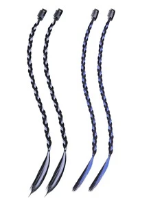 4 Piezas Trenzas De Caja Frontal Trenzas Laterales Trenzas Con Clip De Extensión De Cabello De Trenza Sintética Para Chicas Dulces Y Frescas. Conviene Para Principiantes. Realce La Imagen En Colores Blanco Té Destacado, Gris Blancuzco Destacado, Y Tonalidades De Azul Niebla Destacado - Multicolor - Ver 7