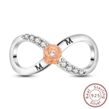 Trang trí bằng đá khối Zirconia Thiết kế biểu tượng vô cực Phụ kiện tự làm bằng bạc sterling - Đồng - Xem 1