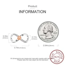 Trang trí bằng đá khối Zirconia Thiết kế biểu tượng vô cực Phụ kiện tự làm bằng bạc sterling - Đồng - Xem 2