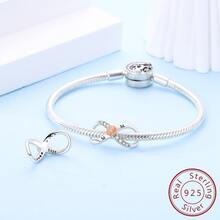 Trang trí bằng đá khối Zirconia Thiết kế biểu tượng vô cực Phụ kiện tự làm bằng bạc sterling - Đồng - Xem 4