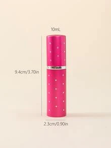 Botella de perfume 10 ml con Diamantes de imitación , rosa rojo - Rosa - Ver 4