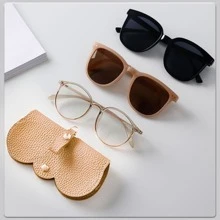 Gói kính râm Hộp đựng kính di động Vỏ bảo vệ kính râm - Cà phê nâu - Xem 1