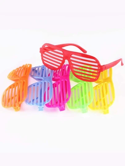 8 piezas/4 piezas/2 piezas/1 pieza (colores aleatorios) Marco de gafas de persiana veneciana, gafas de fiesta de máscaras, gafas decorativas sin lentes