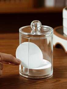 1入組短款透明收納盒帶防塵蓋便攜式化妝收納盒 - 無色 - 查看 1