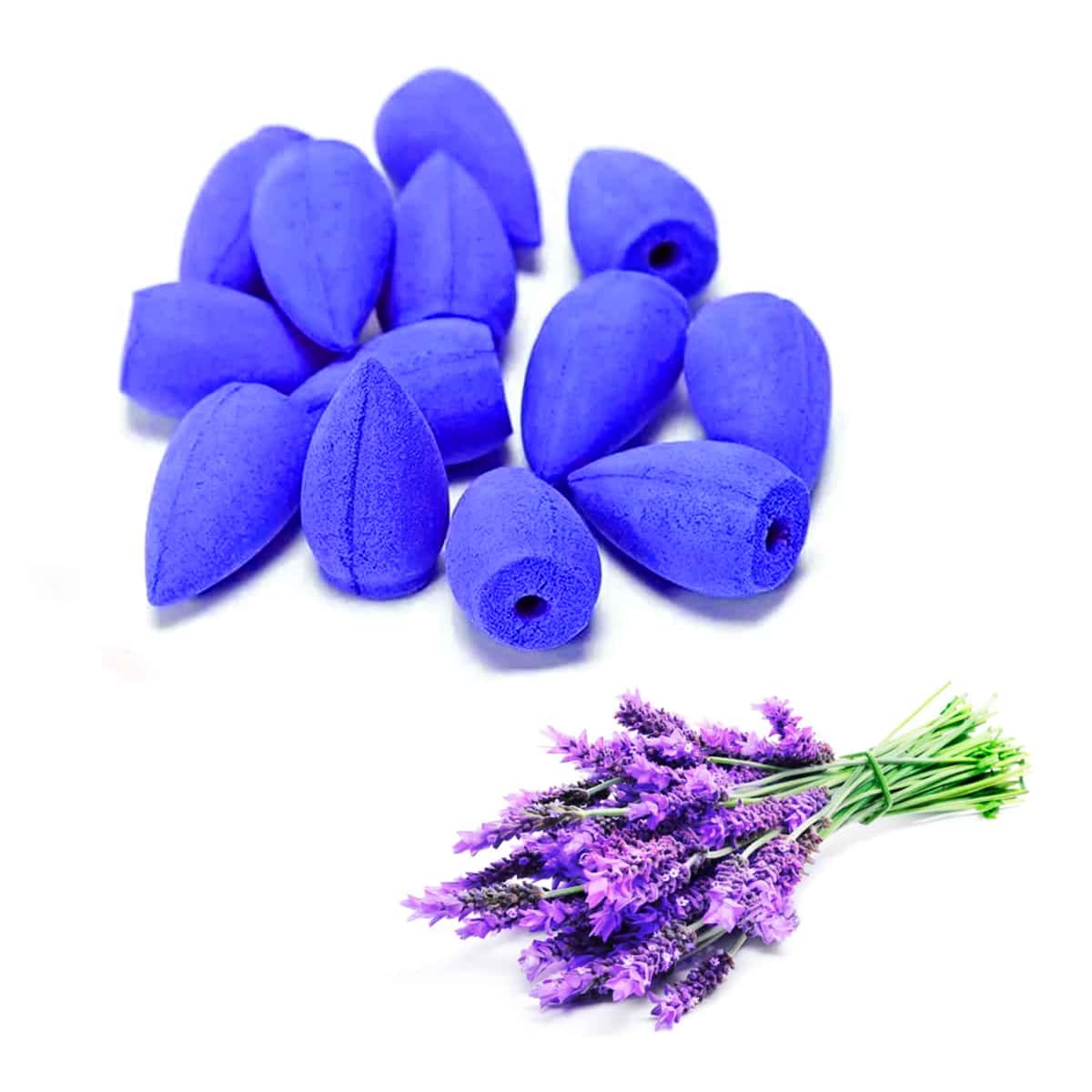 20 Lavender Smoke Incense Cones Waterfall Effect Burner Aromatic Backflow - 紫色 - 查看 1