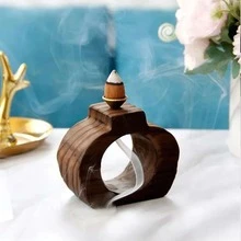 20 Lavender Smoke Incense Cones Waterfall Effect Burner Aromatic Backflow - 紫色 - 查看 5