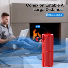 1HOUR Wireless Bluetooth Portable Speaker Cylindrical Sound Loud Exterior 2400 MAh - Red - View 3