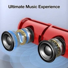 1HOUR Wireless Bluetooth Portable Speaker Cylindrical Sound Loud Exterior 2400 MAh - Red - View 4