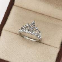 1pc Luxurious & Elegant Crown Style Fashion Ring, Suitable For Daily, Party, Celebration, Gift - White - View 2