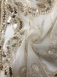 派对 1 件装 女士亮片装饰时尚披肩 适合日常装饰 女士斗篷 - 米色 - 查看 4