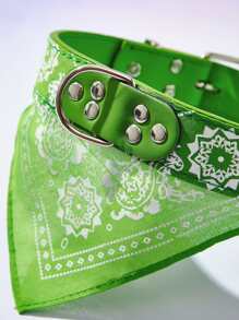 قطعة واحدة مطبوعة طوق حيوانات أليفة مع قابل للتعديل باندانا و مقود صنارة الى الأنشطة في الهواء الطلق