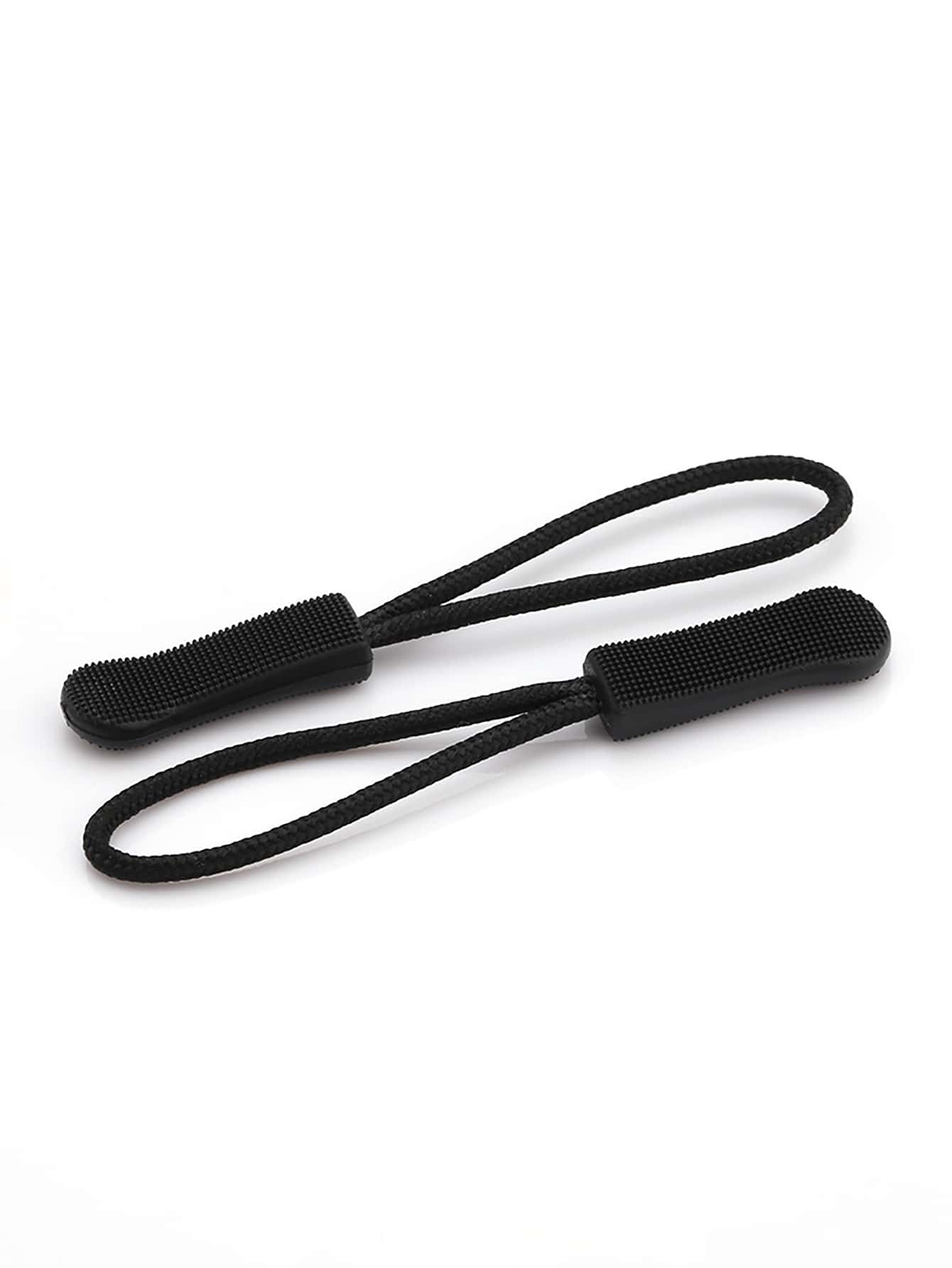 10pcs Black Plastic Zipper Pulls - Black - View 1