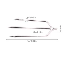 1 件钓鱼配件狩猎工具不锈钢鱼叉 2 叉鱼叉 鱼叉 鱼钩 倒钩鱼叉 户外渔具 - 銀色 - 查看 9