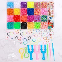 Bộ vòng tay dây cao su, Bộ vòng tay làm vòng tay cho trẻ em, Bộ vòng đeo tay làm đầy dây cao su, Bộ vòng tay khung dệt, Bộ vòng tay tình bạn dành cho bé gái Bộ quà tặng sinh nhật sáng tạo - bộ hạt - Xem 6