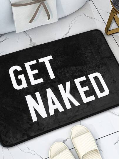 1pc Modern Simple English Printed Bathroom Mat, Water Absorbent Non-Slip Foot Pad, Household Toilet Rug For Sink, Toilet And Doorway Home Bathroom Decor Floor Carpet Outdoor Rug Door Mat Fall Decor Bathroom Accessories Back To School Entryway Decor