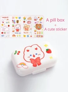 旅行藥丸收納盒,防潮藥盒,便攜適用於日常使用 - 白色 - 查看 3
