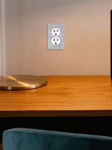 Tấm che ổ cắm điện gắn tường, tấm che ổ cắm điện, kích thước tiêu chuẩn 4,50" x 2,76", tấm che công tắc đèn trang trí đính đá lấp lánh bạc cho phòng ngủ, phụ kiện trang trí nhà cửa, nhãn dán, decal dán tường, decal vinyl trang trí nhà cửa, vật dụng trang trí mùa xuân làm mới ngôi nhà của bạn, nhãn dán trang trí Rama quà tặng sinh nhật tốt nghiệp - Bạc - Xem 5