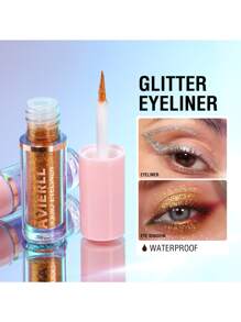 AVIERLL Eyeliner brillante de 10 colores, Delineador de ojos resistente al agua duradero y colorido con brillo duradero, fácil de pintar los ojos, maquillaje de ojos de larga duración y secado rápido que no corre (Color 02# 1pc)