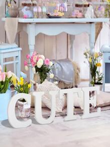 1pc Letter-Shaped Decorative Ornament For Home, Birthday Party, Diy Painting, Wedding Or Gathering Table Decoration Best Gifts Birthday Graduation - White - View 8