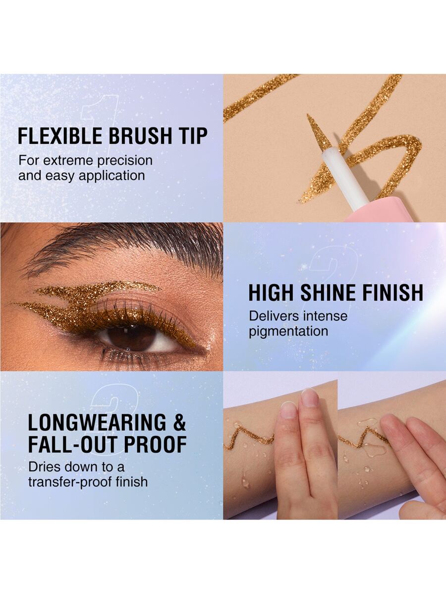 Glitter Eyeliner 10Color , Long Lasting Shimmer Waterproof Colourful