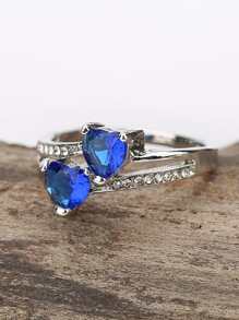 Blue Heart Ring - Blue - View 2