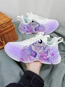 Un par Zapatos deportivos de sirena malla de verano - Rojo y blanco - Ver 3